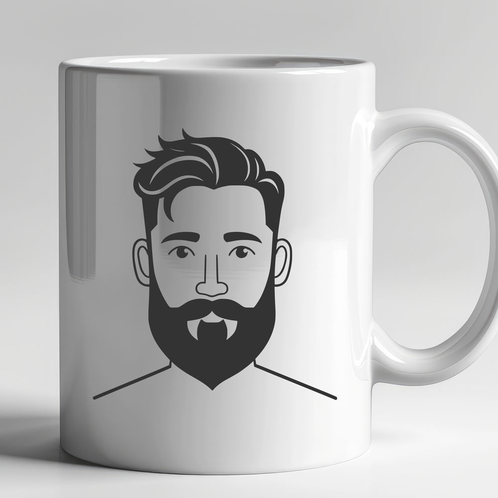Vector Portrait of a Man A male figure with a beard and detailed facial features.