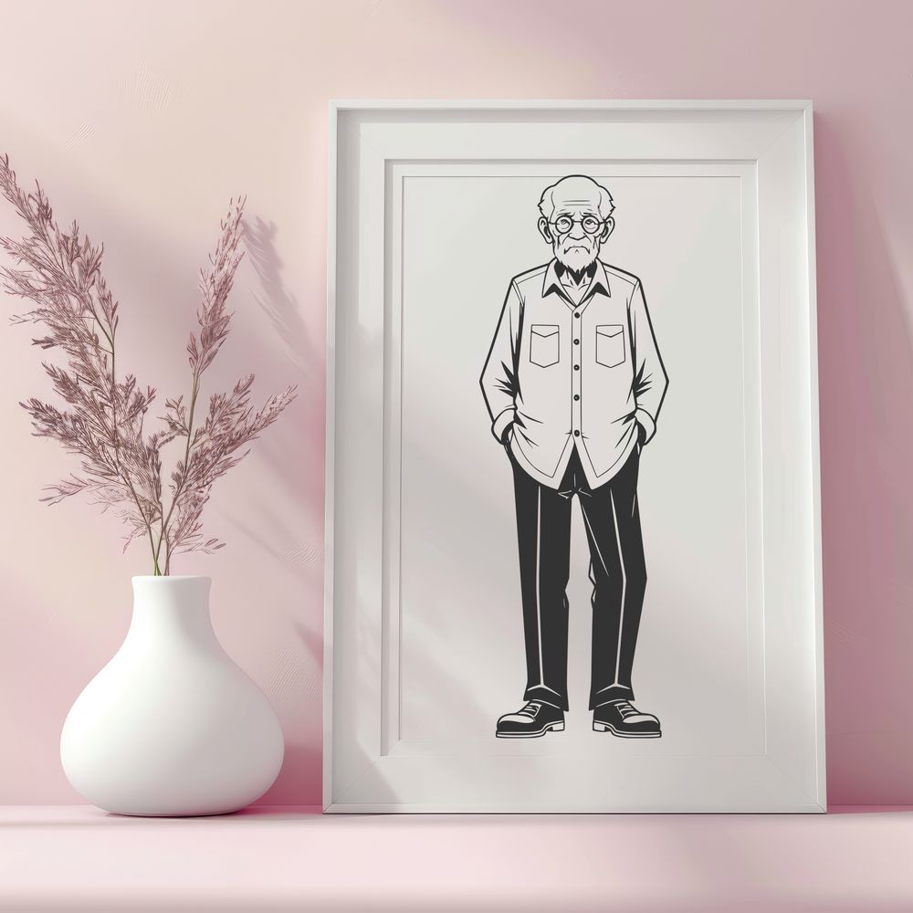 Simple Male Silhouette Vector A vector illustration of a male figure in simple outline style, suitable for commercial or personal design projects.