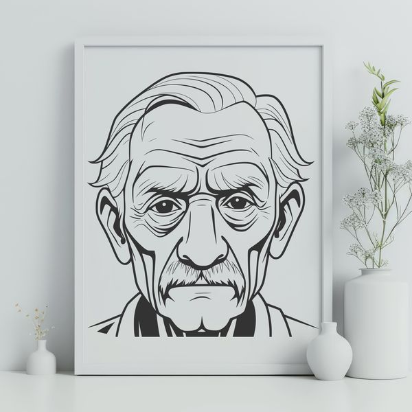 A simple illustration of a man in outline form, suitable for vector graphics and digital design.