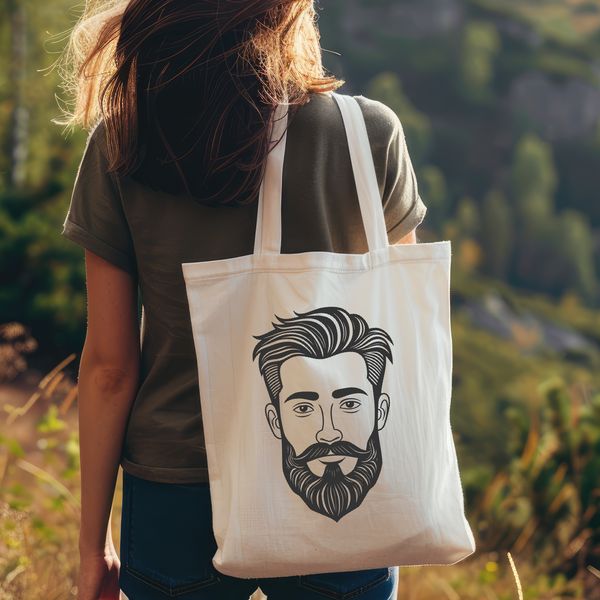 Beautiful Line Drawing Character A simple line drawing of a man with a beard, suitable for vector art design.