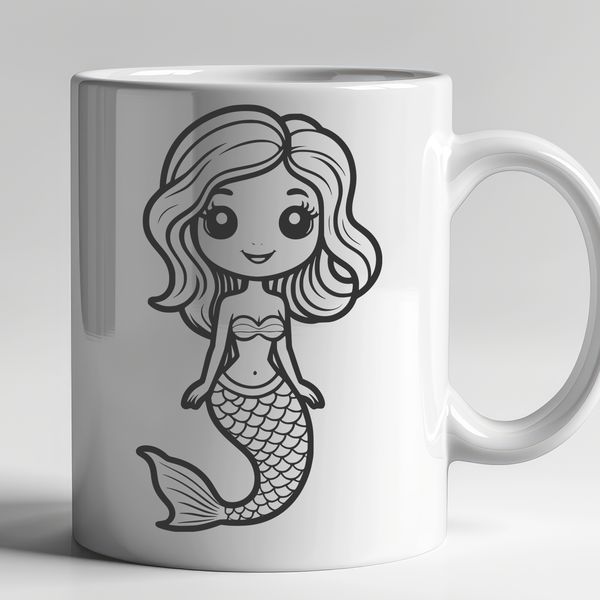 Colorful Mermaid Clip Art Vector A colorful illustration of a mythical sea creature with human upper body and fish tail.