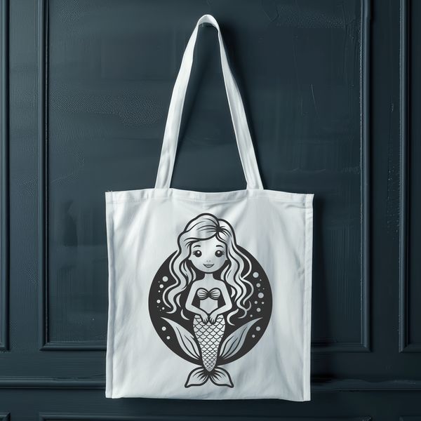 Enchanting Mermaid Illustration Illustrated mermaid with flowing hair and tail in vector format.