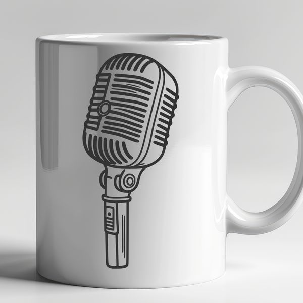 Stylized Audio Equipment Illustration A stylized illustration of a microphone in vector format, suitable for use in digital designs.