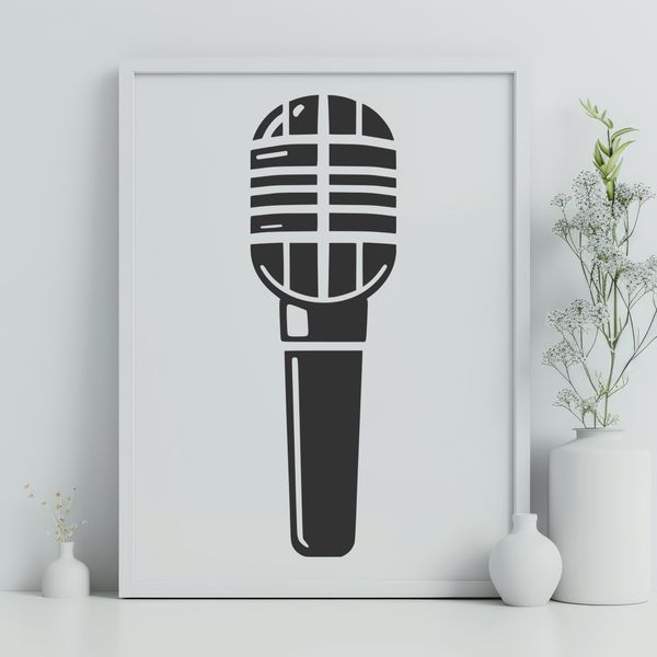 Digital Design Mic Symbol Microphone symbol in vector format for digital design projects.
