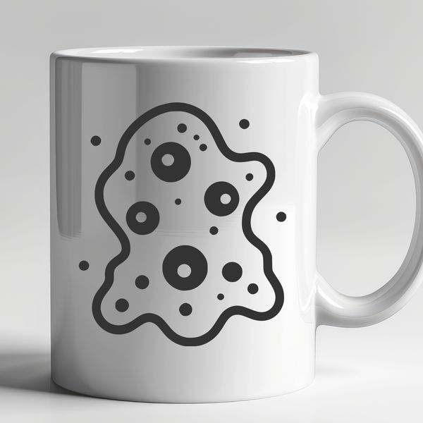 Single Cell Bacteria Illustration A simple vector illustration of a single cell bacterium with basic cellular structure.