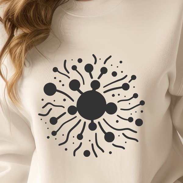 Close-up illustration of a bacterial cell, ideal for vector design and cutting machine stencils.