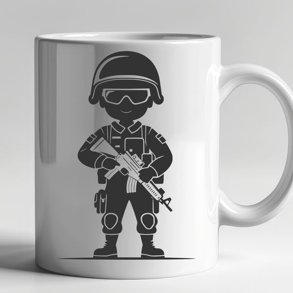 Male Military Figure Vector Icon Illustration of a male soldier in military attire, suitable for vector art projects.
