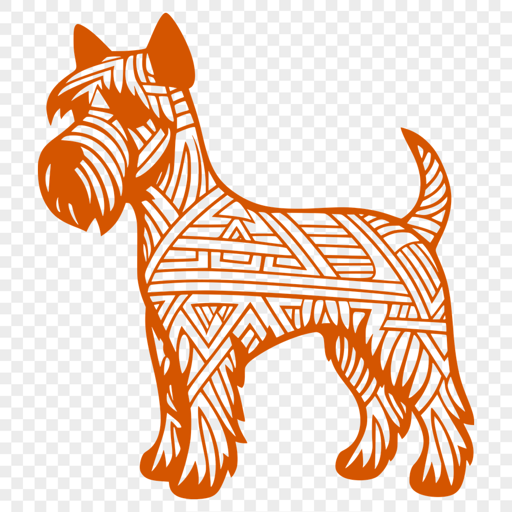 Ornate Miniature Schnauzer SVG