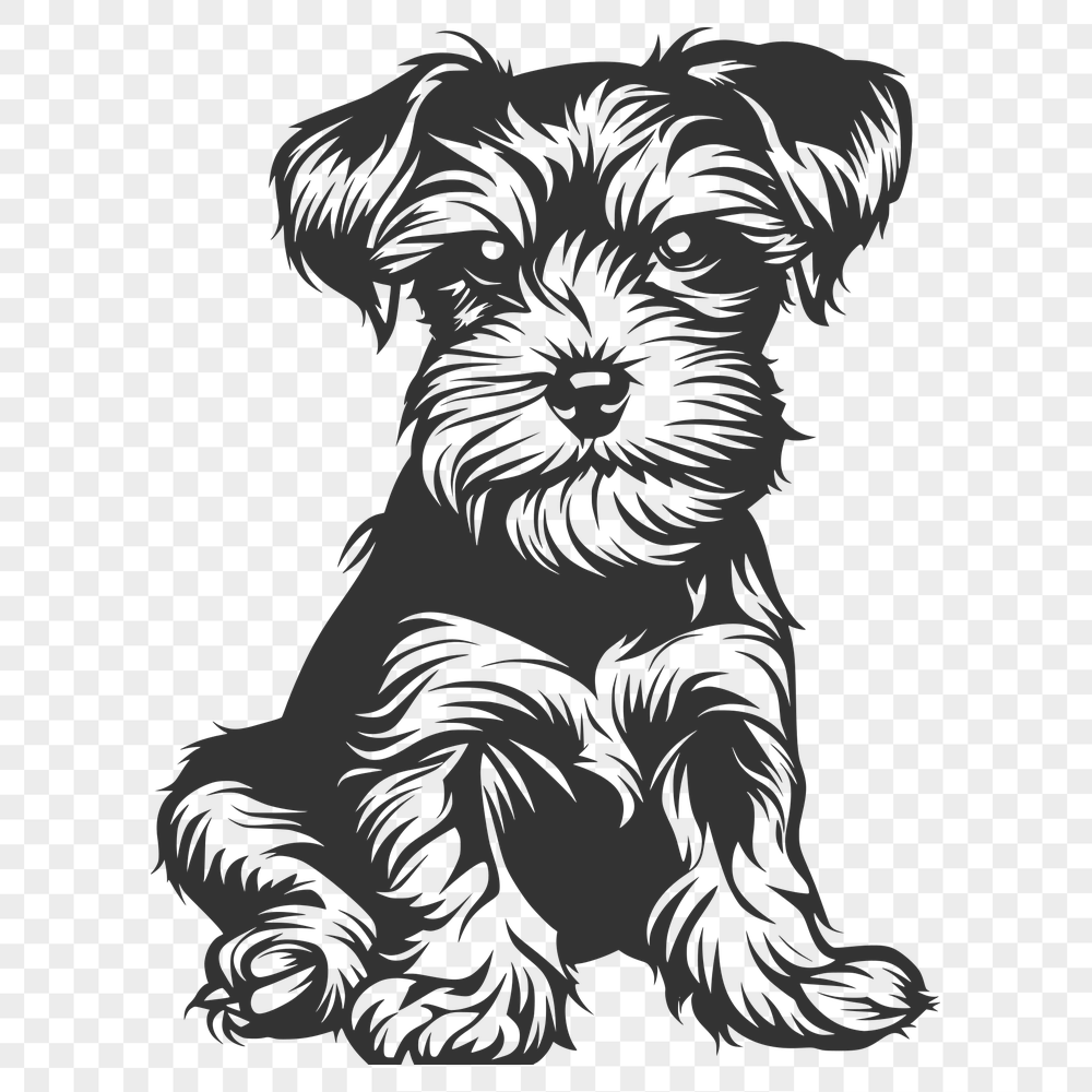 Free Stunning Miniature Schnauzer Vector Illustration