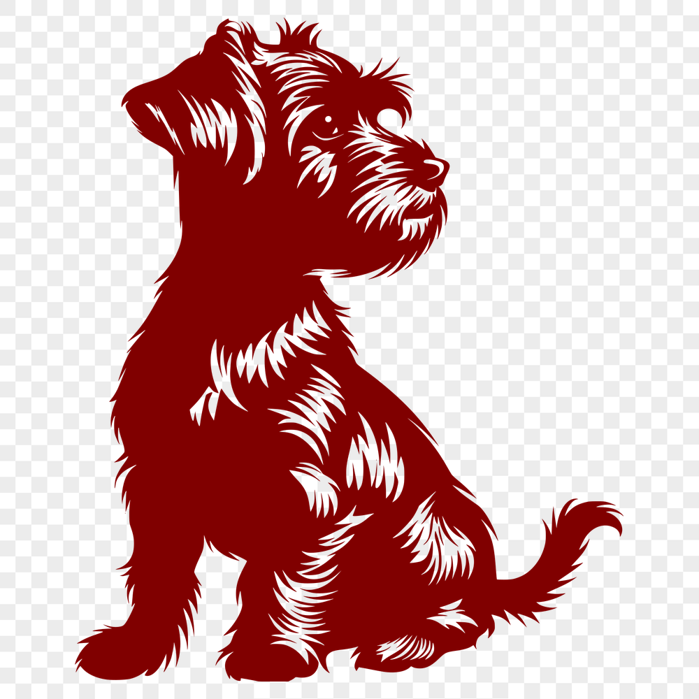 Sitting Miniature Schnauzer Template