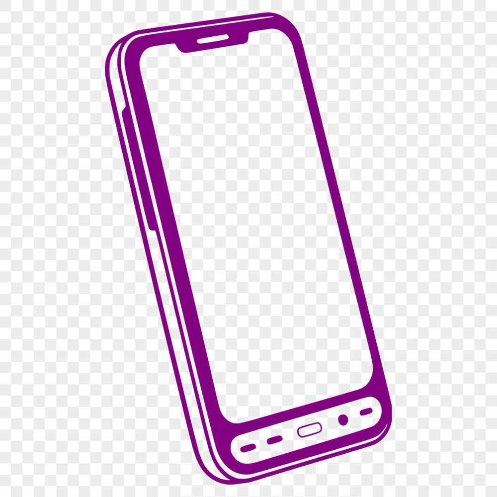 A simple illustration of a mobile phone, suitable for cutting machine templates.