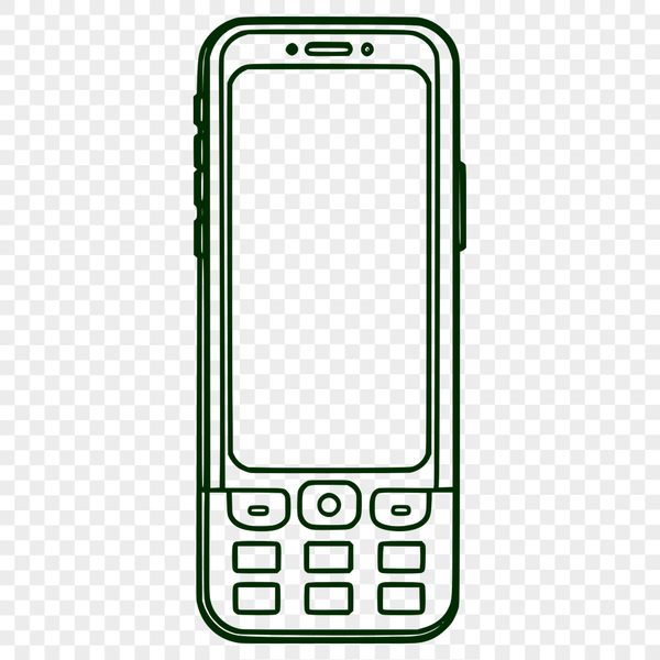 A digital illustration of a modern mobile phone.