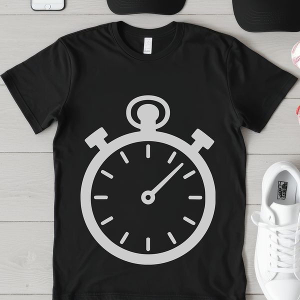 A digital illustration of a clock, designed for versatile use in various design projects.