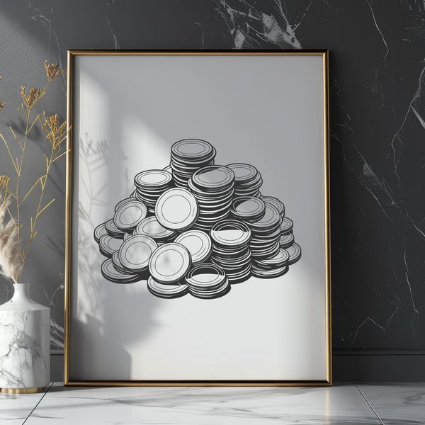 Digital Coin Set A set of digital coins in a flat design vector format, suitable for various applications.
