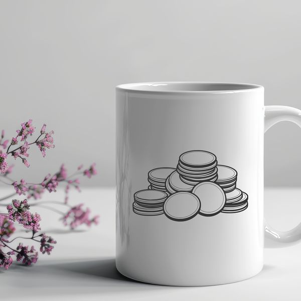 Vector Coin Designs for Free Download A set of digital coins in various denominations and designs, created as a vector graphic.