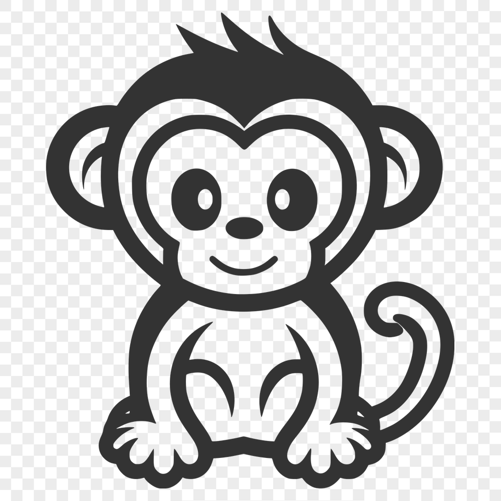 Unique Monkey SVG, PNG, PDF And DXF Files