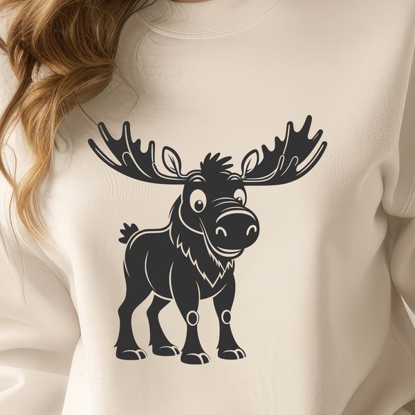 Wildlife Illustration of a North American Moose A detailed illustration of a North American moose in naturalistic pose.