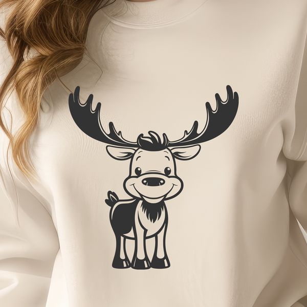 Free Vector Moose Graphic Design A digital illustration of a moose in its natural habitat.