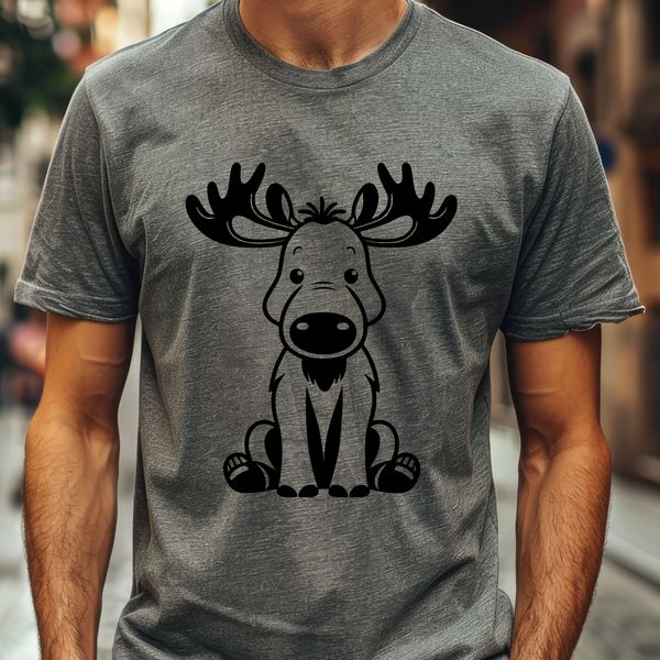 Antlered Wild Icon in Vector Format Large North American wild animal with antlers, depicted as a vector graphic.