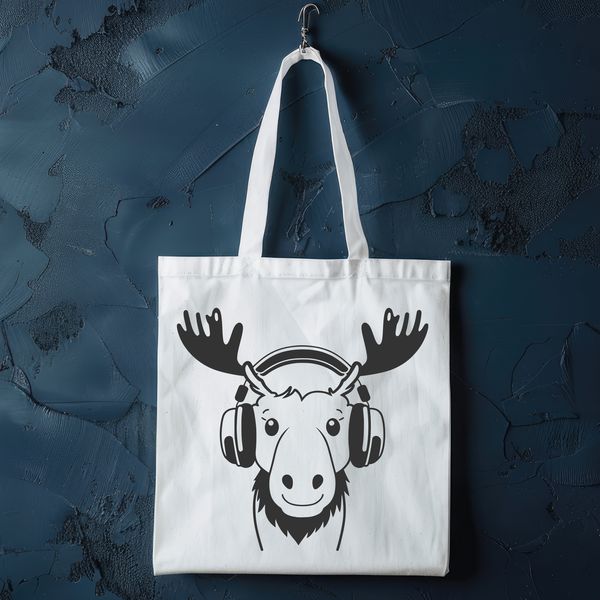 Moose Silhouette Design A large, antlered wild animal in a natural setting, designed as vector art.