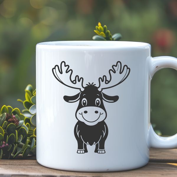 Majestic Moose Vector Illustration A detailed illustration of a wild animal, the moose, created as a vector graphic.
