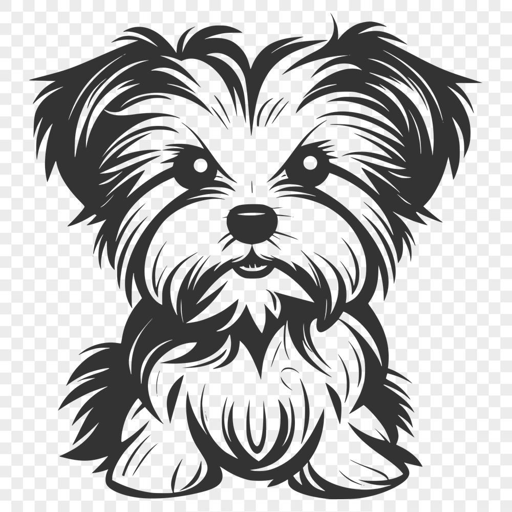 Sitting Morkie Drawing