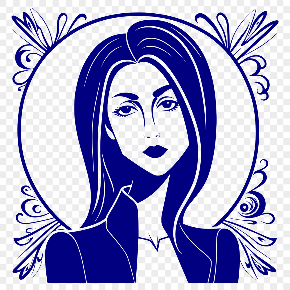 A simple illustration of a woman, suitable for cutting machine designs and vector art projects.