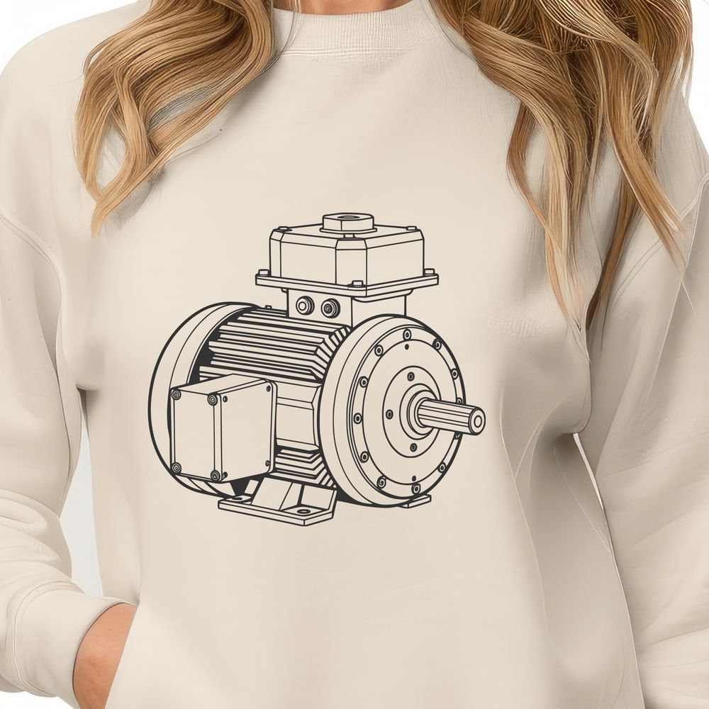 Motor Illustration for Vector Designs An illustration of a motor with moving parts, suitable for vector graphic designs.