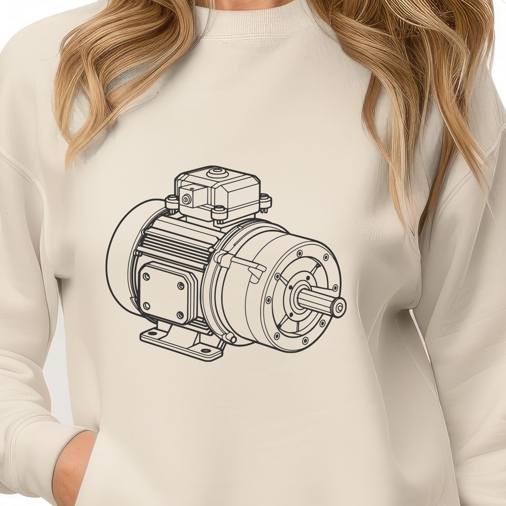 Mechanical Marvel SVG Illustration An illustration of a motor, suitable for vector art projects in Illustrator or Procreate.