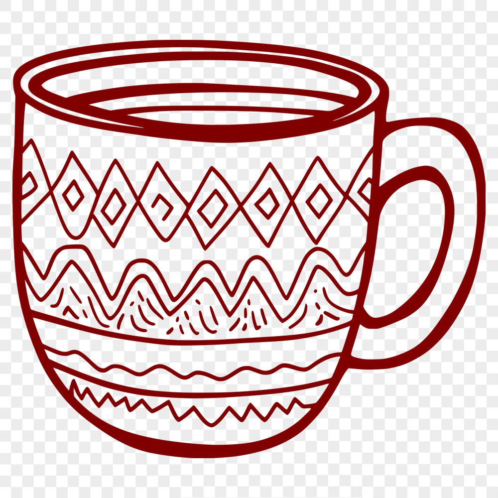 Coffee Cup Digital Drawing In DXF File Format For Free Download