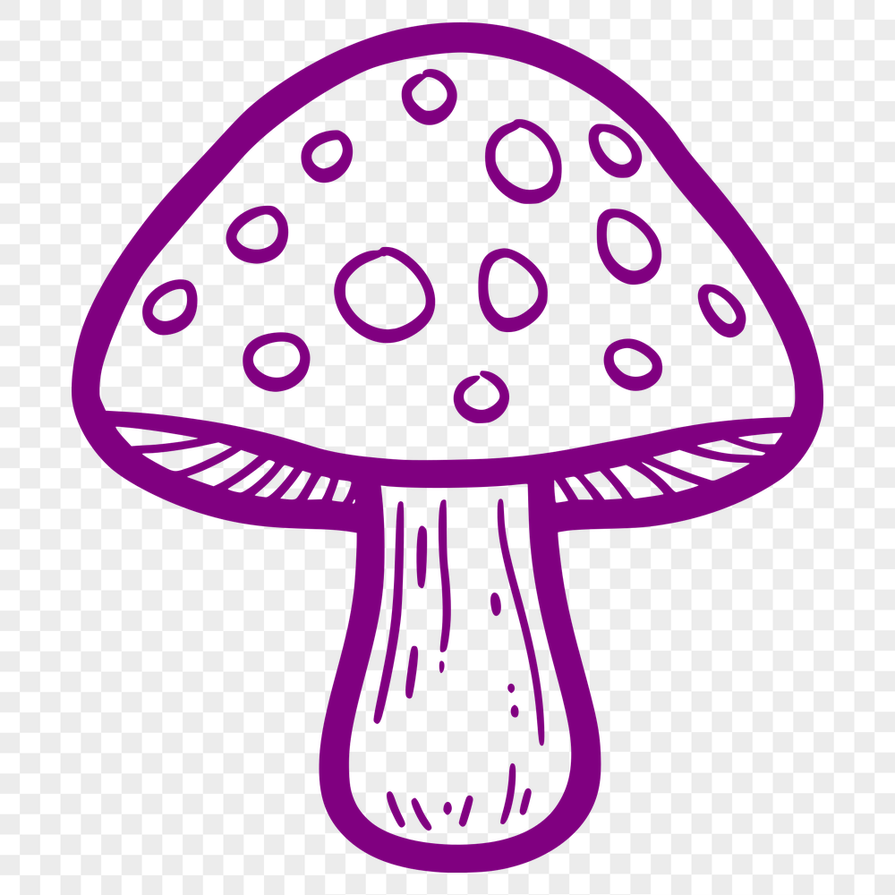 Creative Mushroom Simple Line Drawing