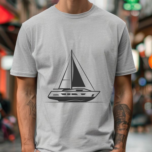 Calm Sea Sailboat Illustration A detailed illustration of a sailboat on calm waters.