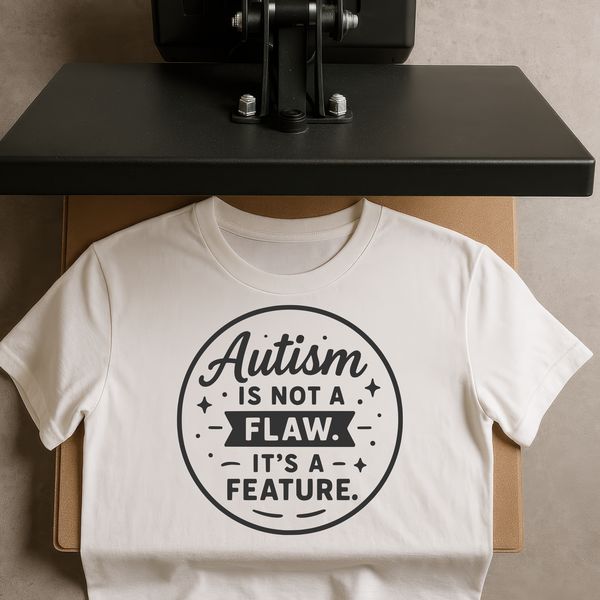 Embracing Neurodivergence with Inspirational Words Neurodivergent individual with autism embracing their uniqueness through a inspiring quote.