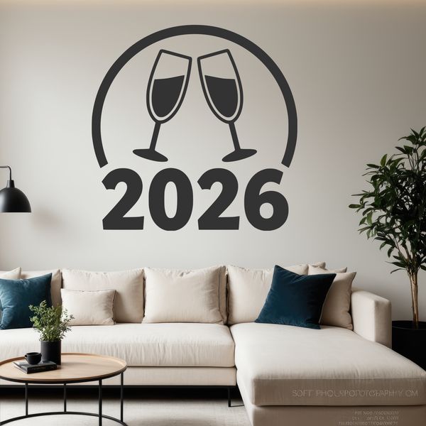 SVG vector design featuring a festive New Year's theme with bold quotes.