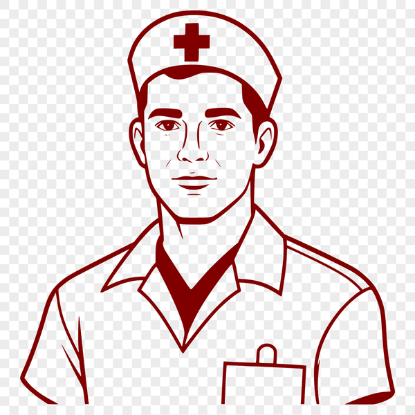 Dashing Male Healthcare Professional in Uniform Illustration A professional illustration of a male nurse in uniform.
