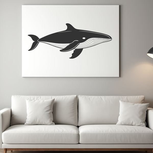 A high-resolution, scalable vector graphic illustration of a whale in silhouette form.
