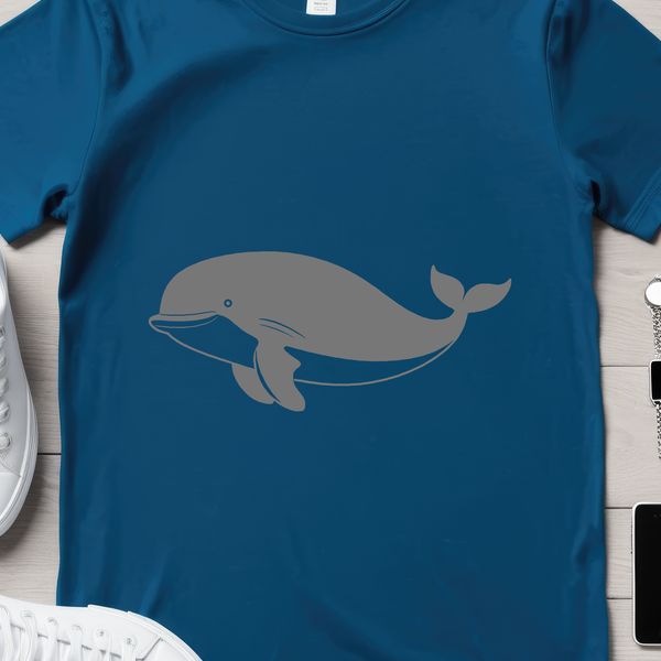 Whimsical Whale Vector Art for Cutting Machines A digital illustration of a whale in a simple vector format, suitable for cutting machines and laser engraving.
