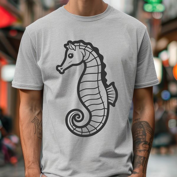 Majestic Seahorse Illustration A detailed illustration of a seahorse in its natural habitat.