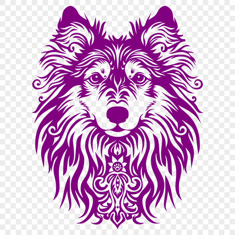 Free Creative Shetland Sheepdog Stencil