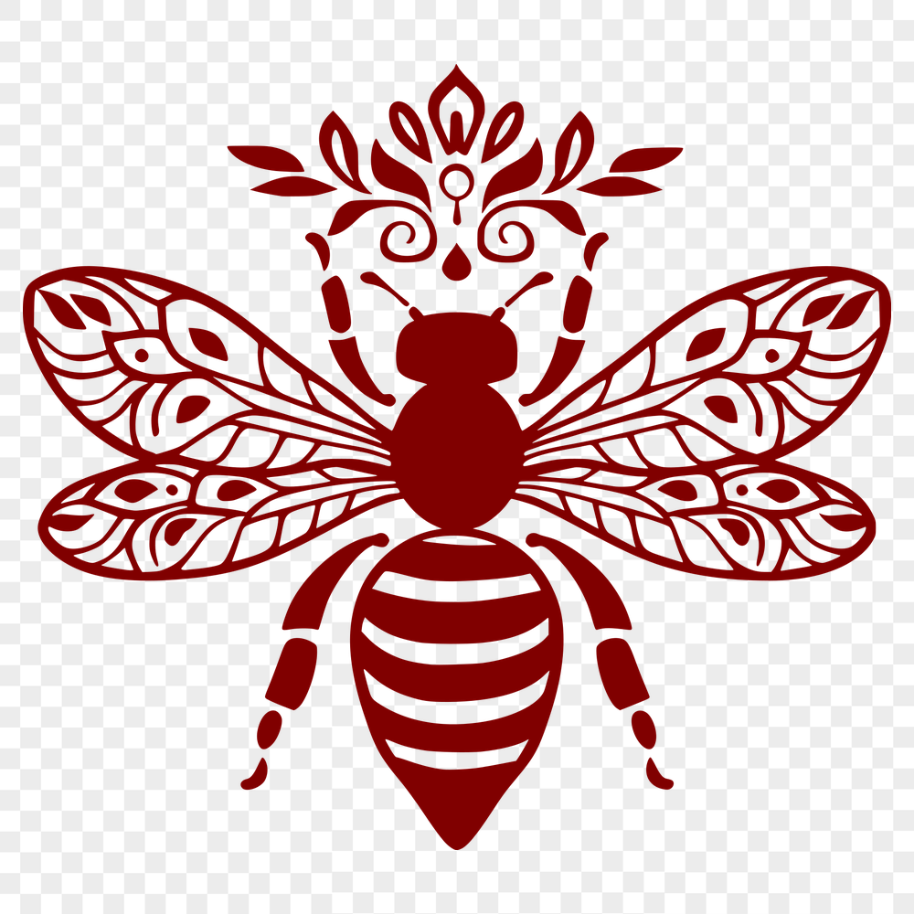 Free Ornate Bee Vector Drawing