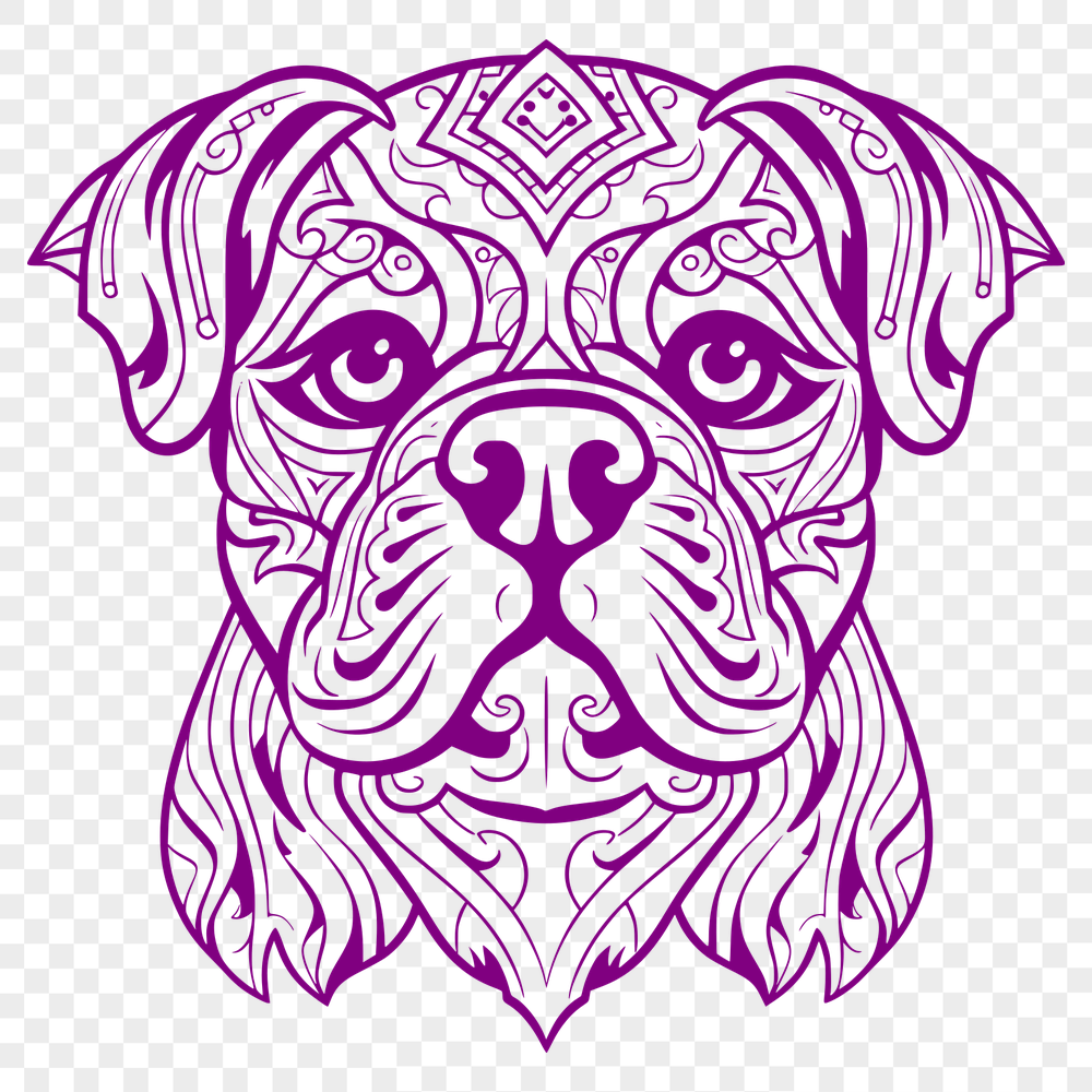 Ornate Bulldog SVG, PNG, PDF And DXF Files