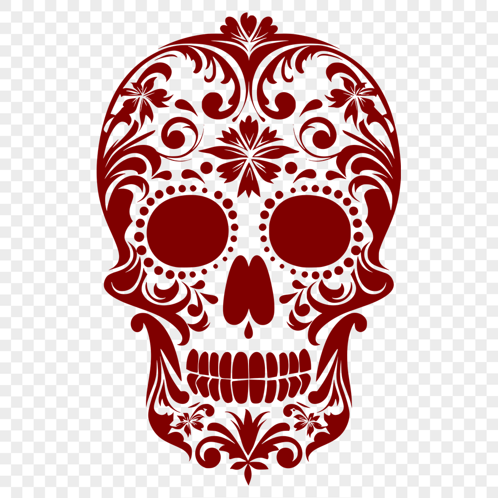 Ornate Skull Stencil