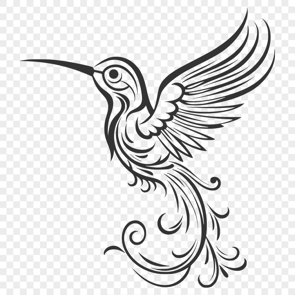 Beautiful Flying Hummingbird SVG