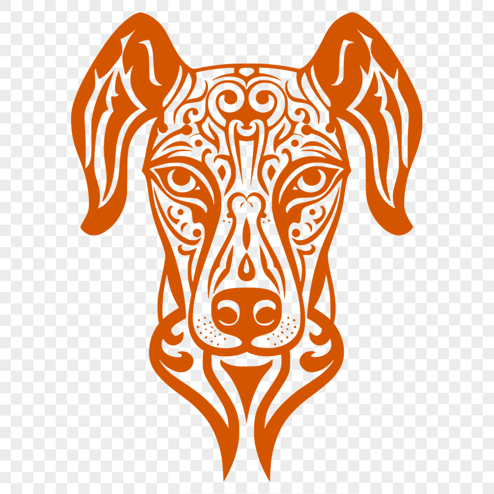 Ornate Doberman Pinscher Vector Craft File