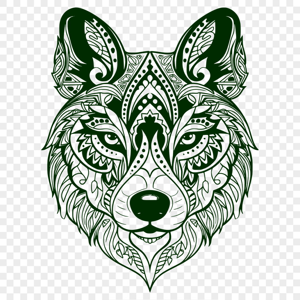 Ornate Husky Vector Art