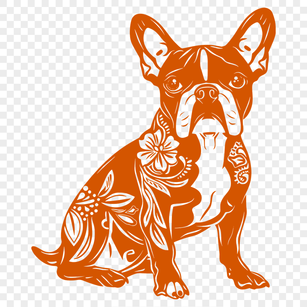 Ornate Sitting Dog SVG