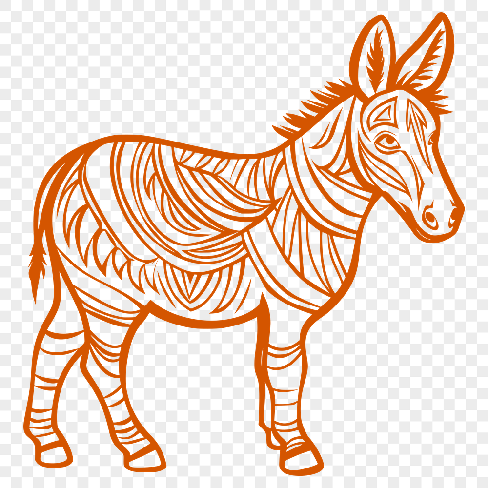 Ornate Standing Donkey SVG