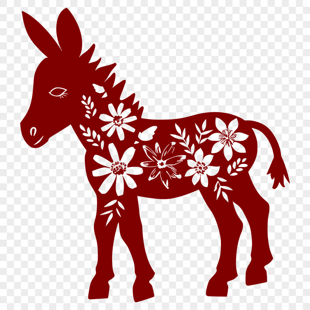 Floral Donkey PNG