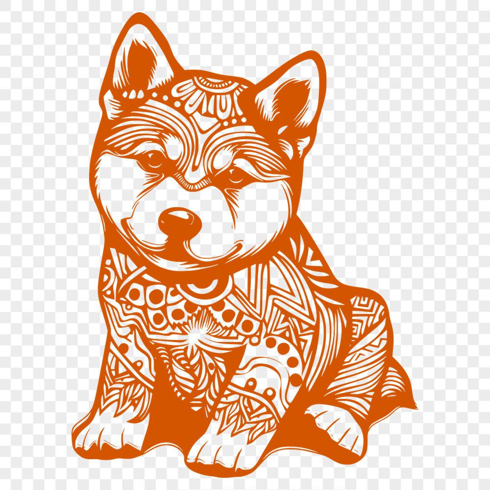 Sitting Shiba Inu Vector Illustration