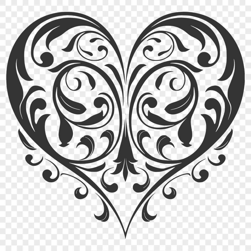 Ornate Love Heart Vector Illustration